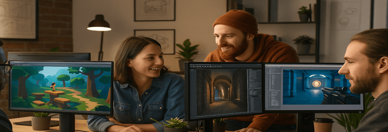 Game developers working together